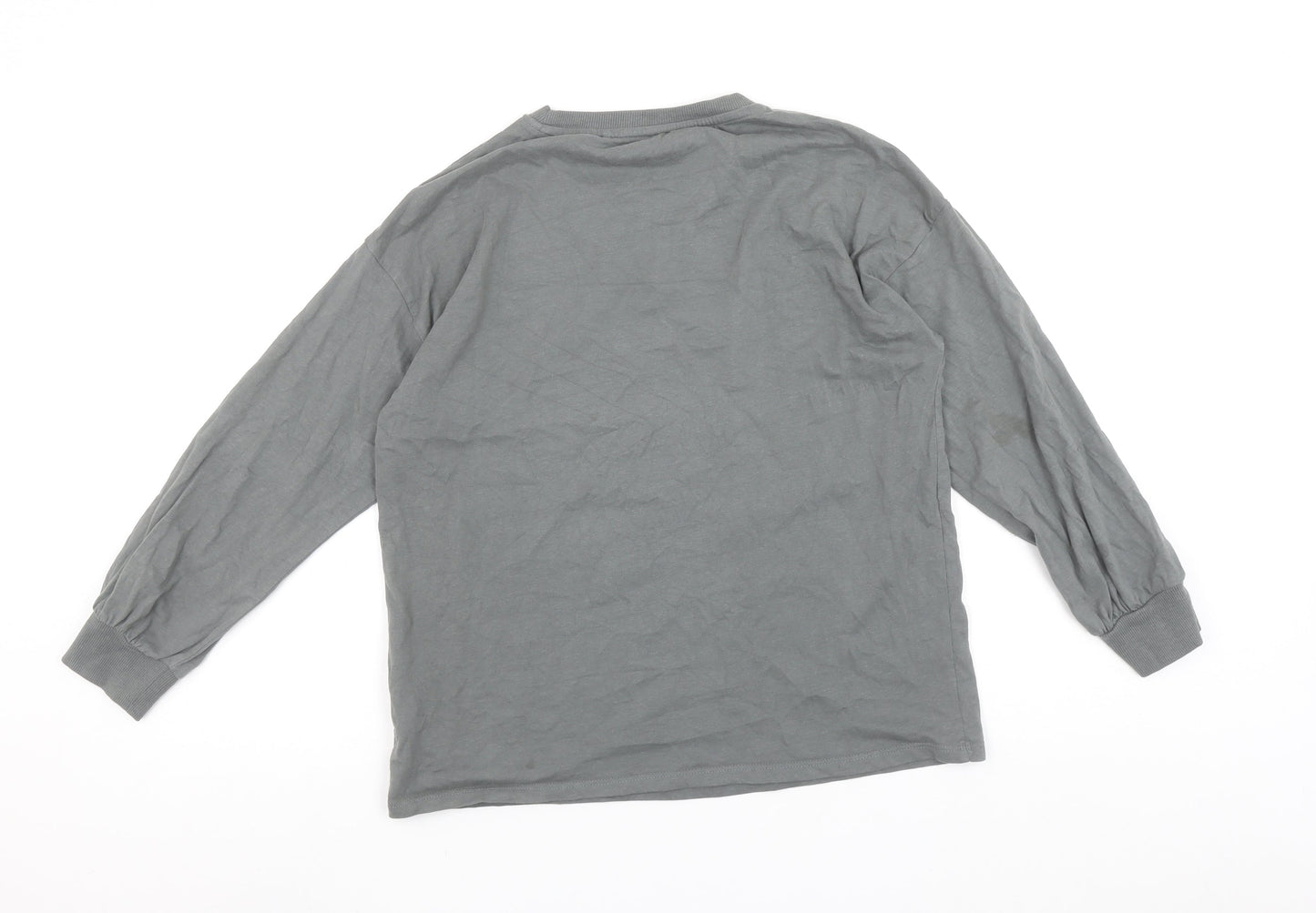 NEXT Girls Grey Rolling Stones Sequin Long Sleeve T-Shirt 11 Years