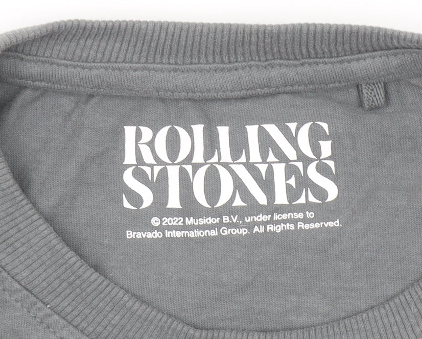 NEXT Girls Grey Rolling Stones Sequin Long Sleeve T-Shirt 11 Years