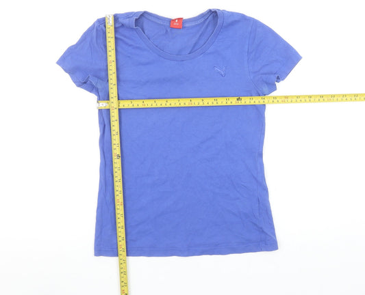 Puma Women's Blue Slim Fit Cotton T-Shirt Size 8
