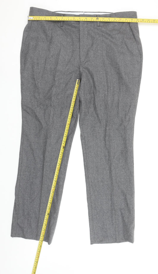 Chester Barrie Men's Grey Wool Dress Pants 38 Regular Classic Fit Trousers