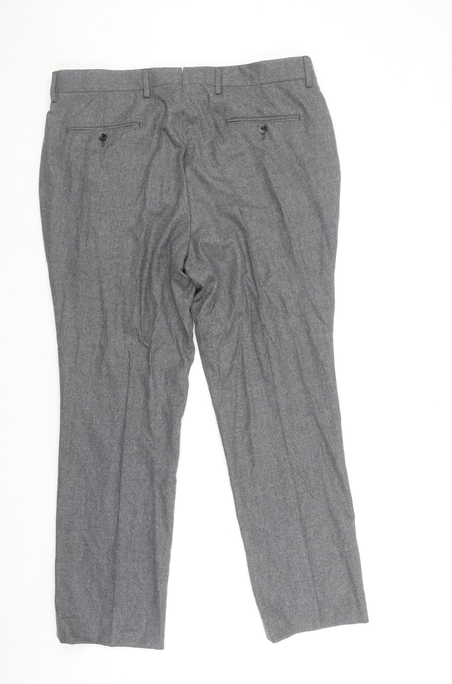 Chester Barrie Men's Grey Wool Dress Pants 38 Regular Classic Fit Trousers