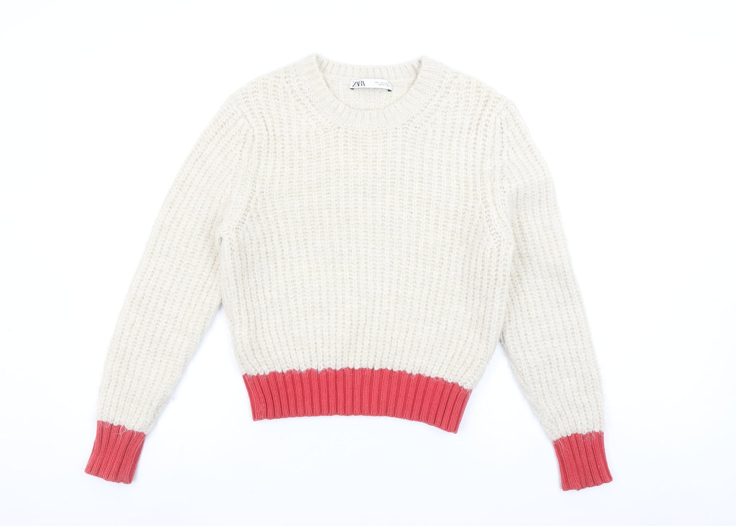 Womens UK Size S Zara Ivory Pullover Jumper