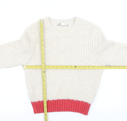 Womens UK Size S Zara Ivory Pullover Jumper