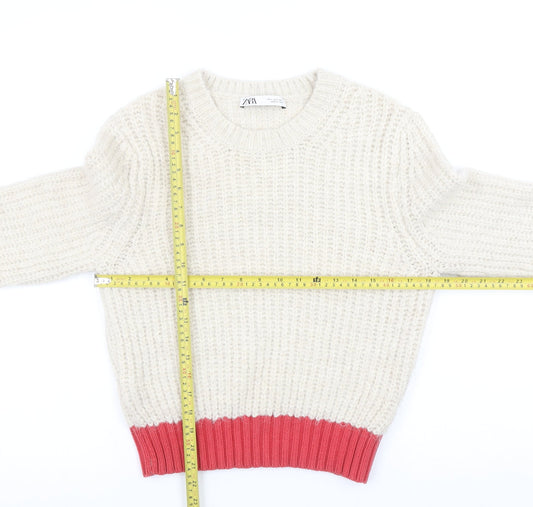 Womens UK Size S Zara Ivory Pullover Jumper