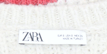 Womens UK Size S Zara Ivory Pullover Jumper