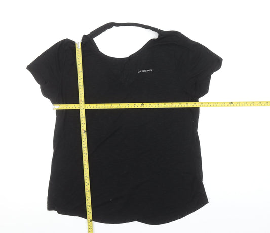 LA Gear Women’s Black Size 18 Short Sleeve V-Neck Basic T-Shirt