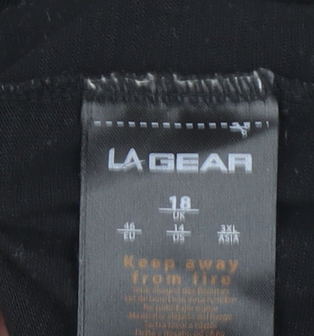 Womens UK Size 18 LA Gear Black Basic T-Shirt