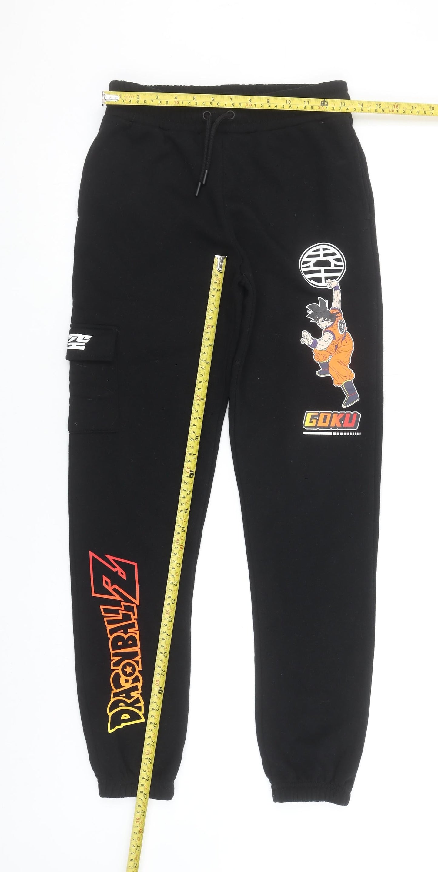 Dragon Ball Z Girls Black Jogger Trousers 13-14 Years Goku Anime Fleece