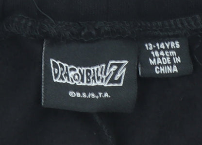 Dragon Ball Z Girls Black Jogger Trousers 13-14 Years Goku Anime Fleece