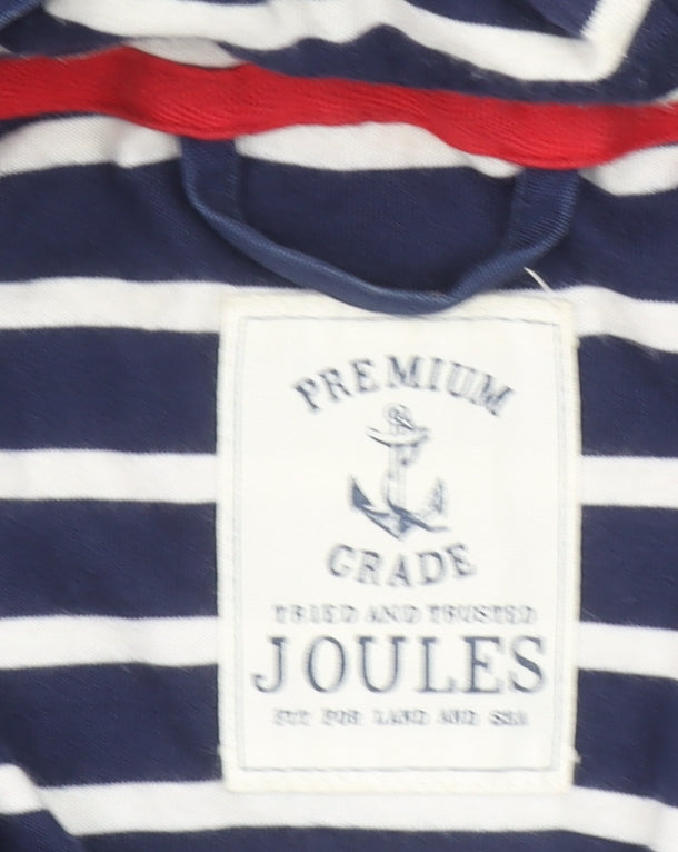 Joules Women's Blue Hooded Waterproof Rain Coat Jacket Size 10