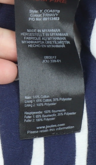 Joules Women's Blue Hooded Waterproof Rain Coat Jacket Size 10