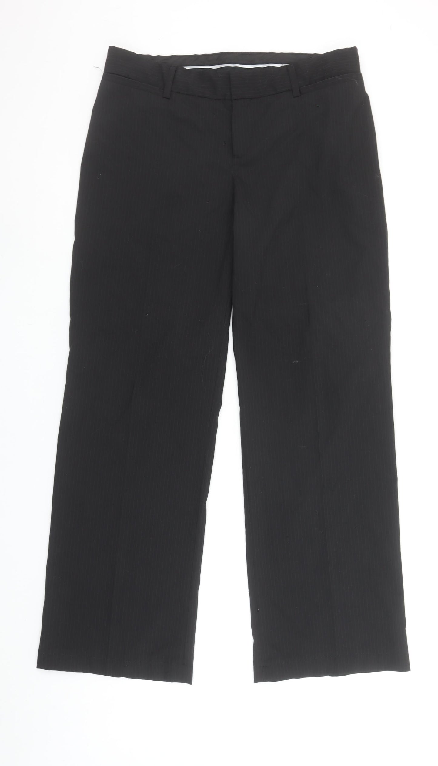 Mexx Womens Black Wool Blend Straight Leg Trousers Size 14