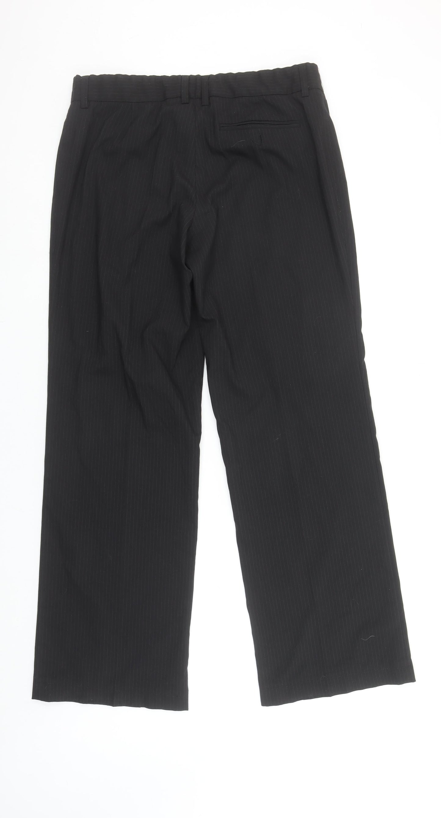 Mexx Womens Black Wool Blend Straight Leg Trousers Size 14