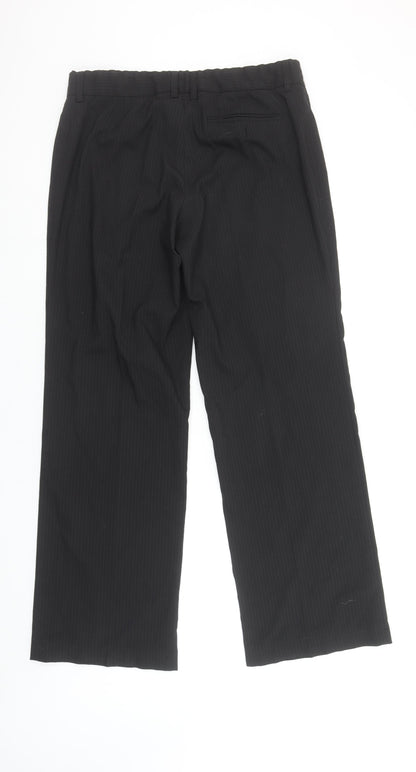 Mexx Womens Black Wool Blend Straight Leg Trousers Size 14