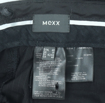 Mexx Womens Black Wool Blend Straight Leg Trousers Size 14