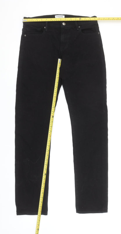 Frame Denim Men's Black Slim Jeans Size 30R Classic 5-Pocket Design