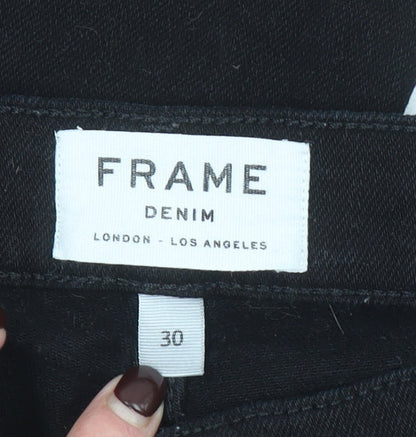 Frame Denim Men's Black Slim Jeans Size 30R Classic 5-Pocket Design