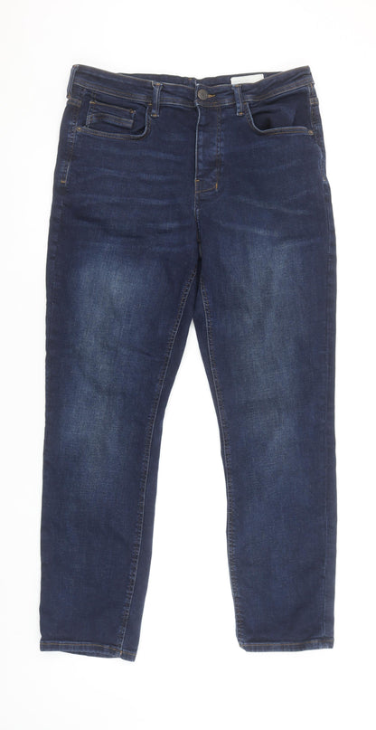 Primark Men's Blue Straight Leg Stretch Jeans Size 36W 32L