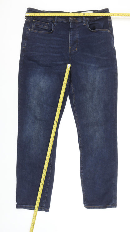 Primark Men's Blue Straight Leg Stretch Jeans Size 36W 32L