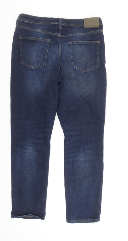 Primark Men's Blue Straight Leg Stretch Jeans Size 36W 32L
