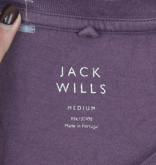 Jack Wills Men's Purple Cotton Crew Neck T-Shirt Size M