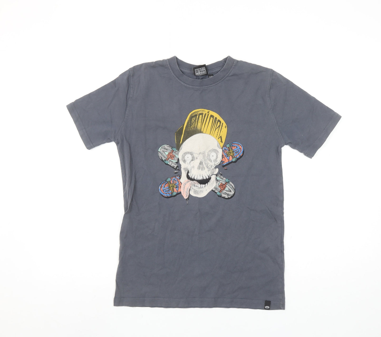 Boys UK Size 11-12 Years Animal Grey Basic T-Shirt