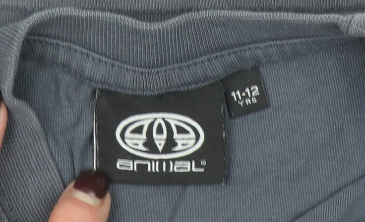Boys UK Size 11-12 Years Animal Grey Basic T-Shirt
