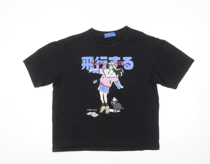 Womens UK Size S DUALMATCH Black Basic T-Shirt