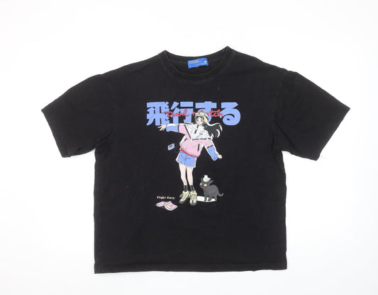 Womens UK Size S DUALMATCH Black Basic T-Shirt