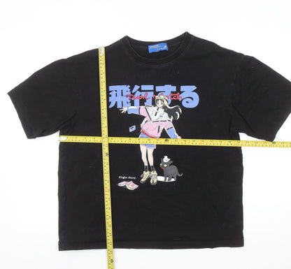 Womens UK Size S DUALMATCH Black Basic T-Shirt