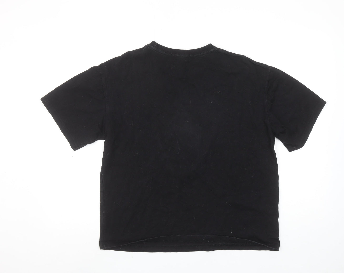 Womens UK Size S DUALMATCH Black Basic T-Shirt