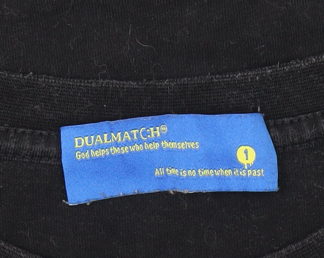 Womens UK Size S DUALMATCH Black Basic T-Shirt