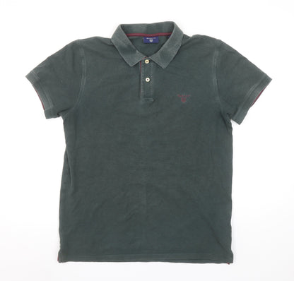 Gant Men's Green Short Sleeve Cotton Polo Shirt Size M