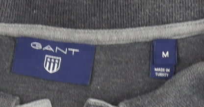 GANT Men's Grey Short Sleeve Polo Shirt Size M Cotton Elastane