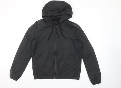 Mens UK Size S River Island Black Windbreaker Coat