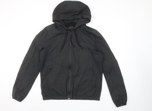 Mens UK Size S River Island Black Windbreaker Coat