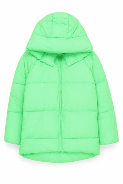 Womens UK Size S Zara Green Puffer Jacket