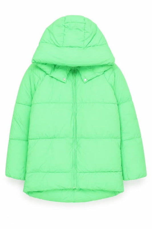 Womens UK Size S Zara Green Puffer Jacket