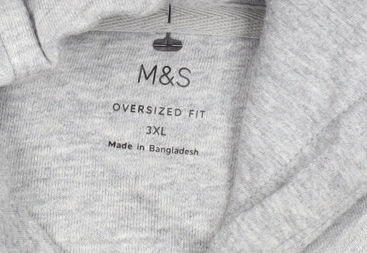 Marks and Spencer Men's Grey 3XL Oversized Pullover Hoodie
