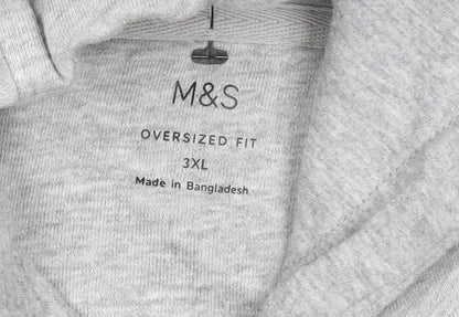 Marks and Spencer Men's Grey 3XL Oversized Pullover Hoodie