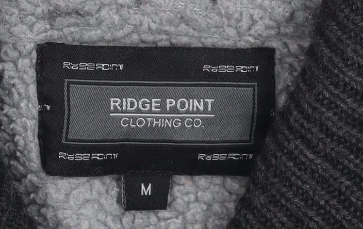 Ridge Point Men's Grey Fair Isle Shawl Collar Cardigan M Wool Blend