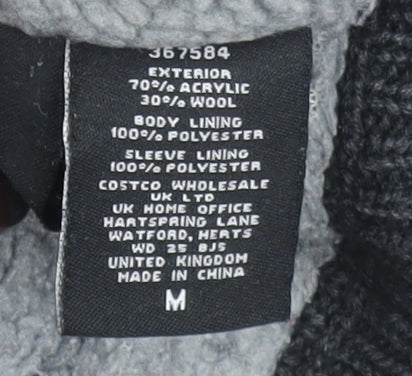 Ridge Point Men's Grey Fair Isle Shawl Collar Cardigan M Wool Blend