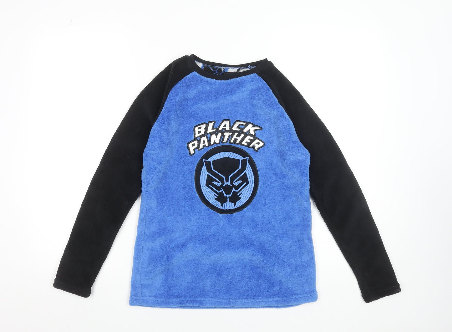Marvel Boys Blue Black Panther Fleece Long Sleeve Pyjama Top 11-12 Years
