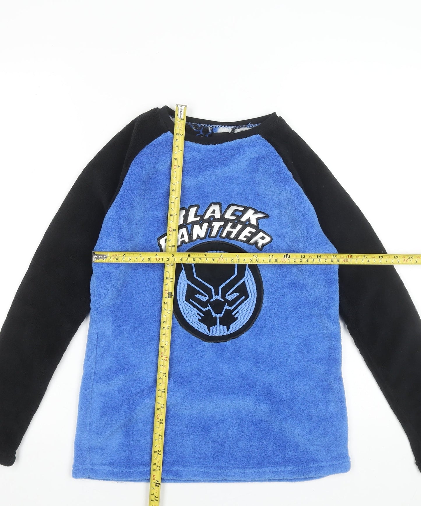 Marvel Boys Blue Black Panther Fleece Long Sleeve Pyjama Top 11-12 Years