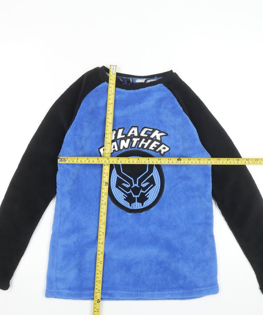 Marvel Boys Blue Black Panther Fleece Long Sleeve Pyjama Top 11-12 Years