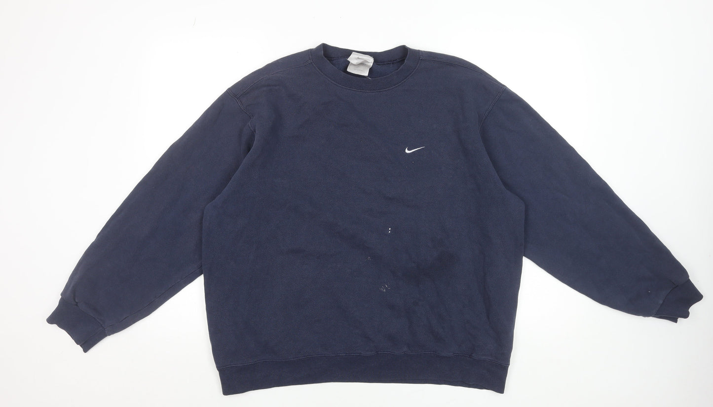 Mens UK Size L Nike Blue Pullover Sweatshirt