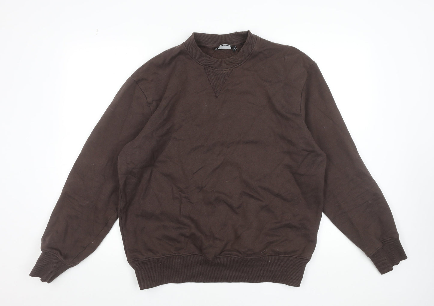 ASOS DESIGN Men's Brown Crew Neck Cotton Sweatshirt Size S