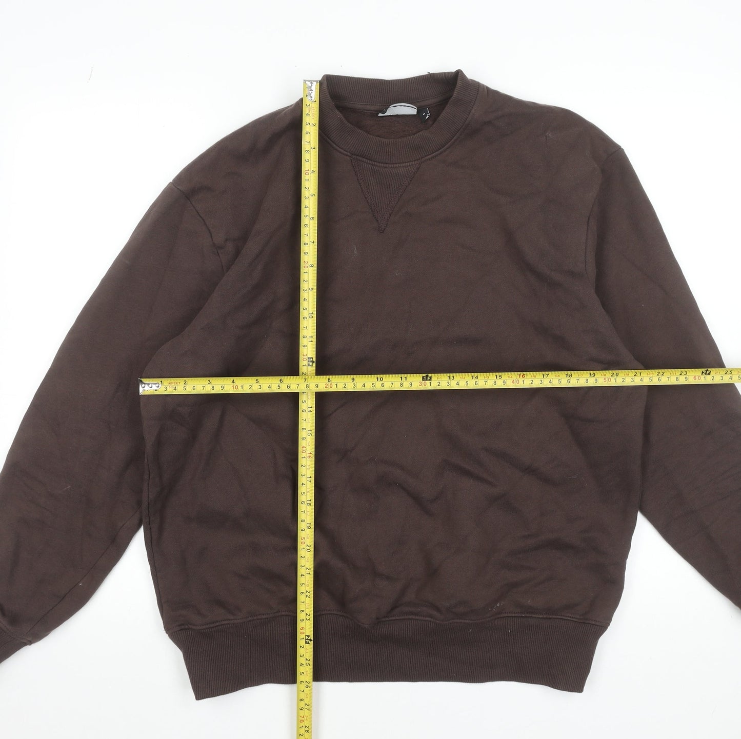 ASOS DESIGN Men's Brown Crew Neck Cotton Sweatshirt Size S