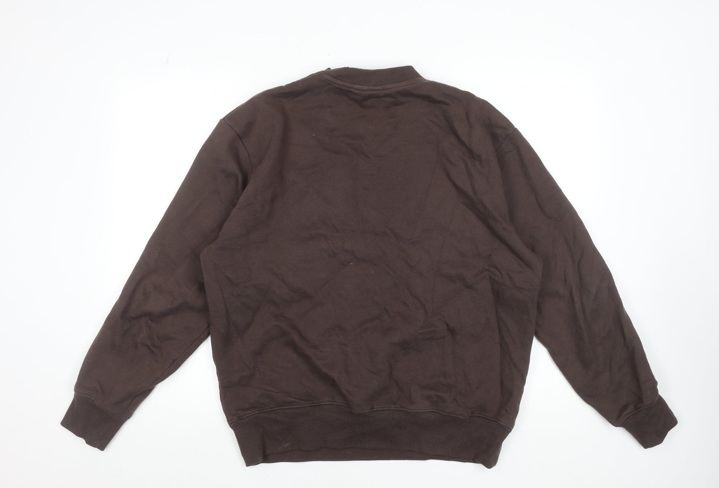 ASOS DESIGN Men's Brown Crew Neck Cotton Sweatshirt Size S