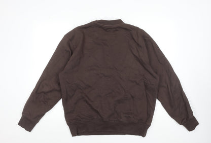 ASOS DESIGN Men's Brown Crew Neck Cotton Sweatshirt Size S
